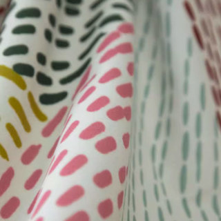 Hauch von Farbe Pink Grün Geometrischer Samtvorhang 4