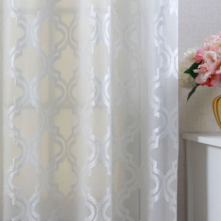 Edler Ranken-Samtstoff Elfenbeinweiß Arabeske Voile Vorhang