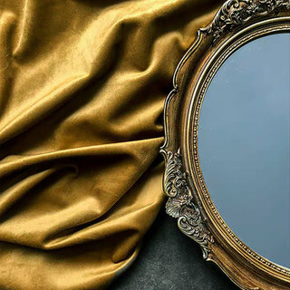 Feines Senfgelb Goldfarbenes Samtvorhang 4