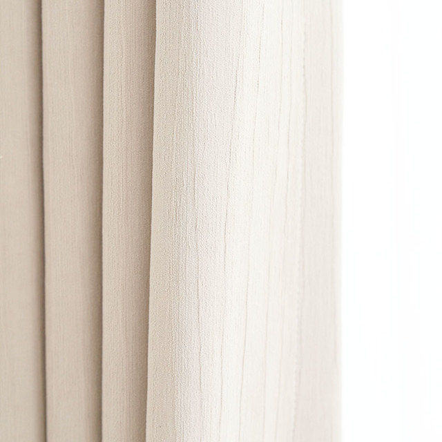 Euphoria Cream Off White Crinkle Crushed Chenille Blackout Vorhang 1