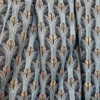 Geometrische Glamour Blau Grün und Gold Retro Art Deco Vorhänge 6