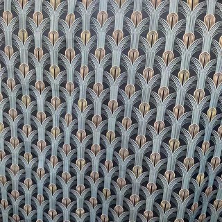 Geometrische Glamour Blau Grün und Gold Retro Art Deco Vorhänge 4