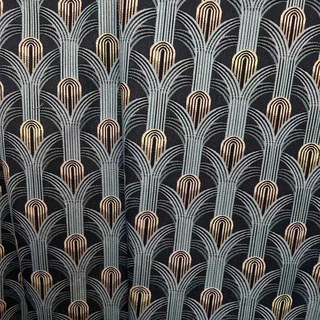 Geometrische Glamour Blau Grün und Gold Retro Art Deco Vorhänge 5