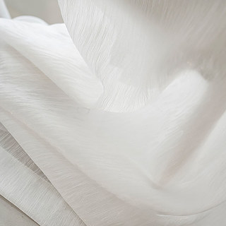 Winds in Willow Elfenbeinweiß schimmernder Crinkle Crushed Voile Vorhang 6