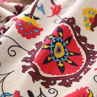 Blüten Mehrfarbig Rot Floral Boho Vorhänge 5