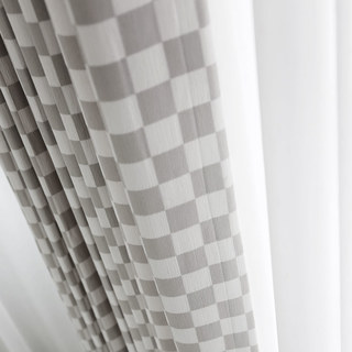 Checkerboard Delight Blackout Chenille Geometric Grey Check Curtains
Checkerboard Delight Verdunkelungs-Chenille Geometrisch Grau Karierte Vorhänge 2