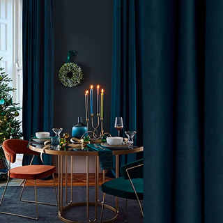 Feine Tintenblaue Samtvorhänge