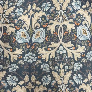 Azure Petals Marineblaue Blumenmuster-Vorhänge 5