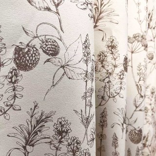 Berry Meadow Mocha Braun Blumig Chenille Vorhänge 6