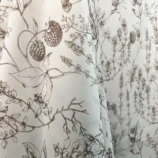 Berry Meadow Mocha Braun Blumig Chenille Vorhänge 4