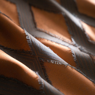Diamantgitter Fransenbesatz Terrakotta Orange Geometrisch Verdunkelungs-Vorhang 3