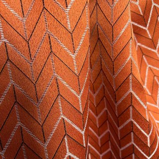 Elegante Art-Deco-Chevron-Orange-Vorhang 4