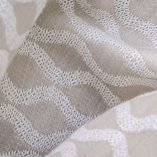 Verzauberte Ogee Schimmernde Geometrische Hellgrau-Taupe Vorhänge 6