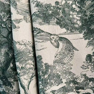 Forstgeschichte Toile de Jouy Bär Leopard Eule Matcha Grün Verdunkelungs- Tierdruck Vorhänge 6