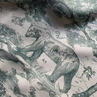 Forstgeschichte Toile de Jouy Bär Leopard Eule Matcha Grün Verdunkelungs- Tierdruck Vorhänge 7
