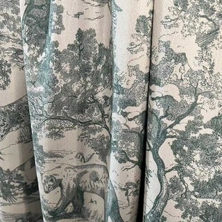 Forstgeschichte Toile de Jouy Bär Leopard Eule Matcha Grün Verdunkelungs- Tierdruck Vorhänge 5