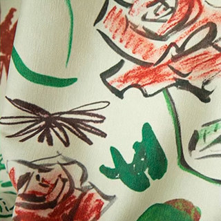 Head Over Roses Graffiti Rot Grün Blumen Samtvorhänge 5