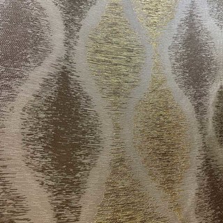 Ikat Ripples Creme Gold Ogee Geometrische Vorhänge 5