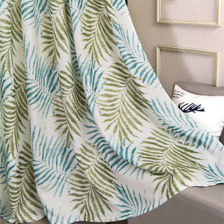 Palmwedel Blau Druck Blumen Vorhang