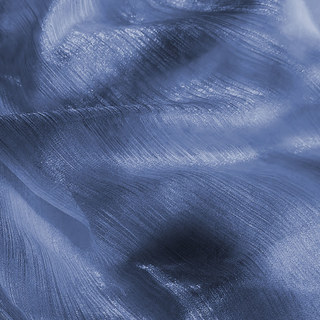 Paris Cascade schimmernder gestreifter blauer Voile-Vorhang 4