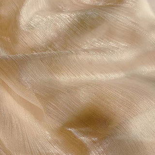 Paris Cascade schimmernder gestreifter Champagner Voile Vorhang