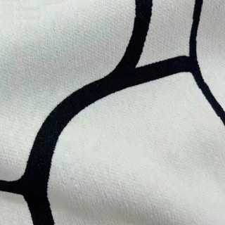 Pebble Path Geometrische Kreise Schwarz und Weiß Chenille Verdunkelungsvorhang 7