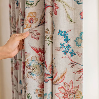 Betörende Rotkehlchen Mehrfarbiges Blumenmuster Verdunklungsvorhänge 3