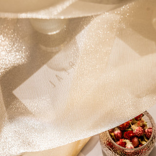 Sanddüne Strukturierter Schimmernder Champagner Gold Voile Vorhang 3