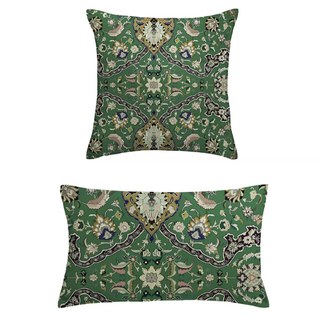 Zanjan Zen Smaragdgrüne Persische Blumen Samtvorhänge 6