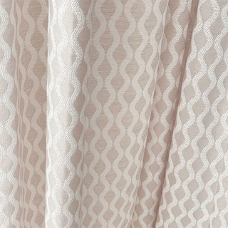 Verzauberte Ogee Schimmernde Geometrische Hellgrau-Taupe Vorhänge