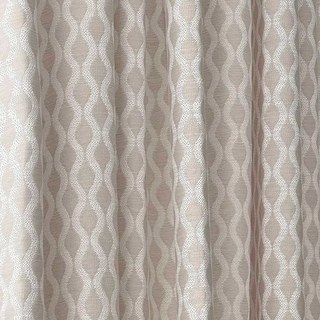 Verzauberte Ogee Schimmernde Geometrische Hellgrau-Taupe Vorhänge 2