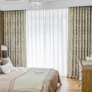 Feigenbaumgrün und braune florale Vorhang 6