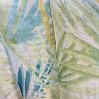 Palm Delight Tropische Blätter Grün Blau Voile Vorhang 7