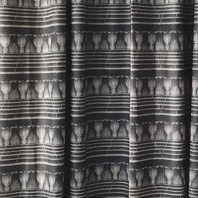 Stage Noir Moderne Schwarz-Weiß Chenille Vorhänge 1