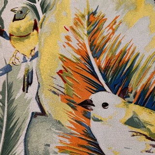 Vibrant Vista Tropische Blätter und Vögel Mehrfarbige Gardine 10