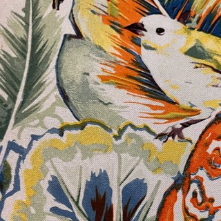 Vibrant Vista Tropische Blätter und Vögel Mehrfarbige Gardine 9