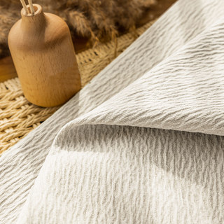 Luxuriöser cremefarbener Crinkle Crushed Chenille Vorhang 2