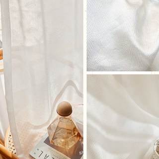 Rolling Hills Art Deco schimmernde elfenbeinfarbene Voilegardinen 4