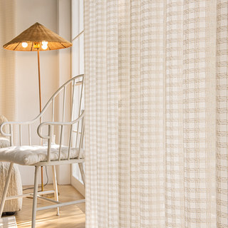 Ätherisches Gitter Elfenbeinweiß Leinenoptik Voile Vorhang 3