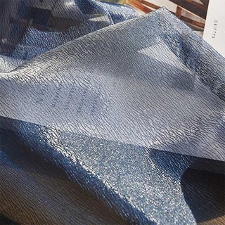 Sanddüne Strukturierter Schimmernder Blauer Voile Vorhang