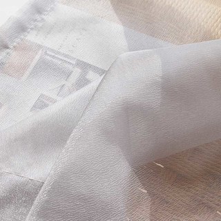 Sanddüne Strukturierter Schimmernder Hellgrauer Voile Vorhang