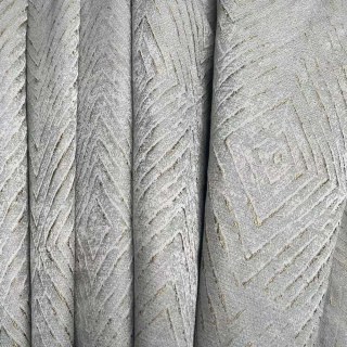 Diamond Life 3D Jacquard Gold Glitzernd Silber Grau Geometrischer Vorhang 6