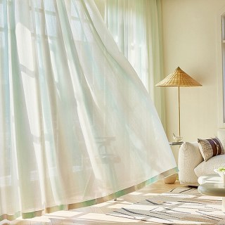 Paris Cascade schimmerndes Grün Flieder Gold Ombre Voile Vorhang