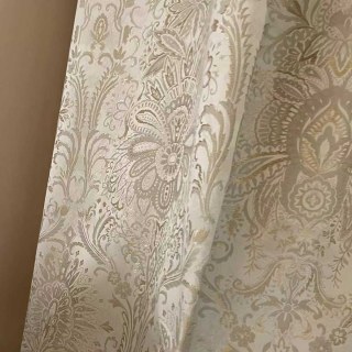 Ritz Luxuriöser Jacquard Creme Gold Damast Blumen Vorhang 3