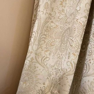 Ritz Luxuriöser Jacquard Creme Gold Damast Blumen Vorhang 5