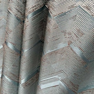 Zigzag Symphony Chevron Eierschalenblau Kunstseide Moderne Geometrische Vorhänge 5