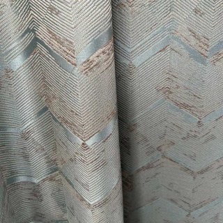 Zigzag Symphony Chevron Eierschalenblau Kunstseide Moderne Geometrische Vorhänge 6