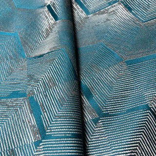 Zigzag Symphony Chevron Teal Blue Kunstseide Moderne Geometrische Vorhänge 6