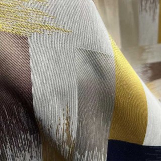 Abstrakte Striche Luxus Geometrisch Schwarz Marine und Gelb Vorhang