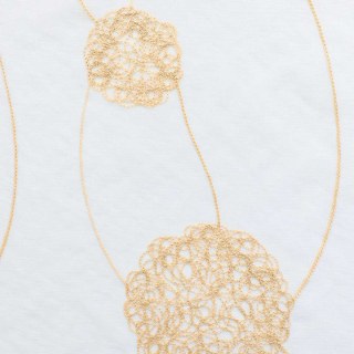 Tanzende Pompon-Stickerei Creme Gold Voile Vorhang 3